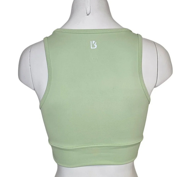 Buff Bunny Womens  Step Up Cropped Active Tank Keyhole Green Size Small - Picture 2 of 6